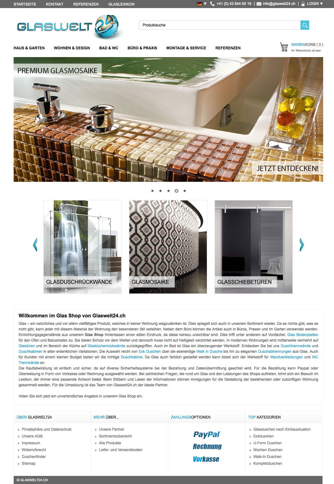Glaswelt24 Shopdesign