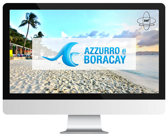 Auf einem Computerbildschirm ist ein Panoramafoto von Azzurro di Boracay zu sehen.